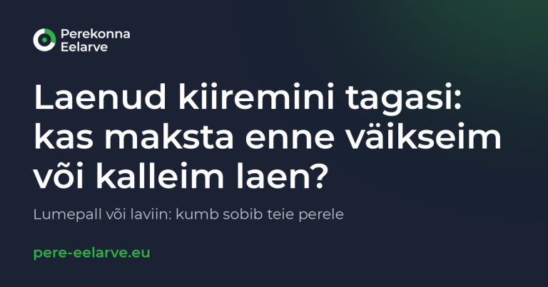 Laenud kiiremini tagasi: kas maksta enne väikseim või kalleim laen?